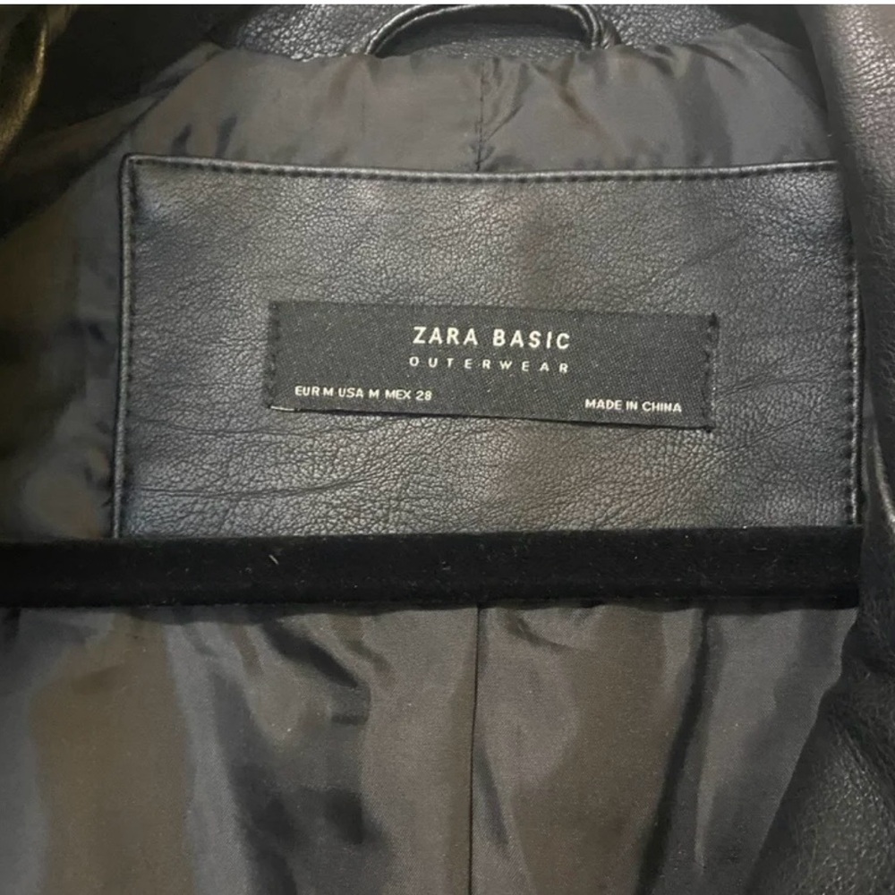 Zara Basic Black Leather Outerwear - image 4